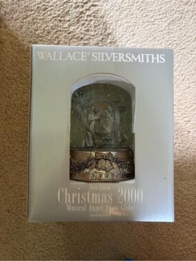 Wallace Silversmiths Silver Holiday Angel Snow Globe